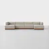 Essential U Chaise Sectional - Natural / Walnut - 1