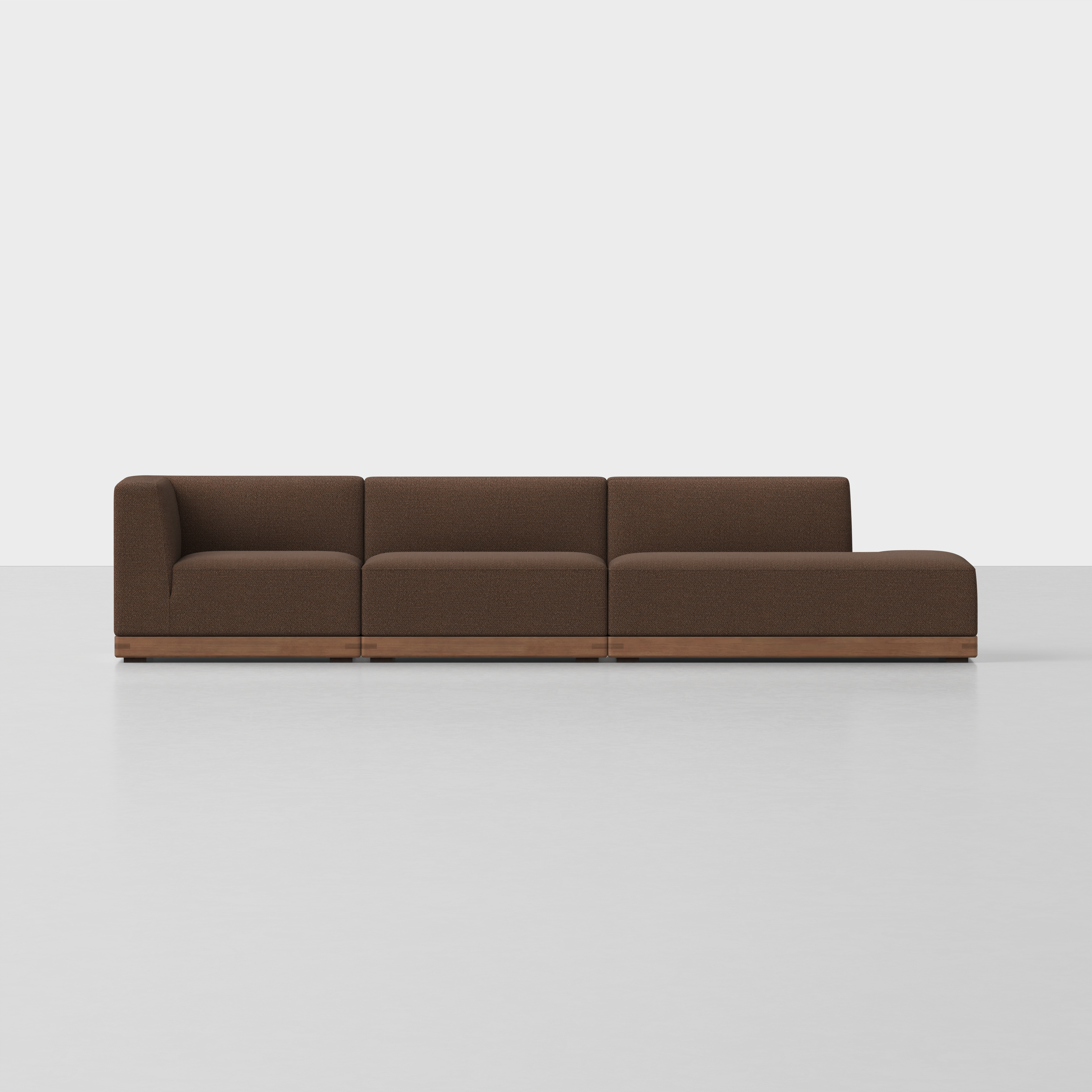 Tobacco / Walnut / 3 Seat Right Arm Island