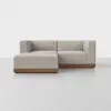 Essential Modular Sofa - 2 Seat + Ottoman / Natural / Walnut - 1