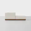 Essential Modular Sofa - 3 Seat + Ottoman / Ivory / Walnut - 4