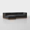 Essential Modular Sofa - 3 Seat + Ottoman / Carbon / Walnut - 1