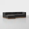 Essential Modular Sofa - 3 Seat + Ottoman / Carbon / Walnut - 2