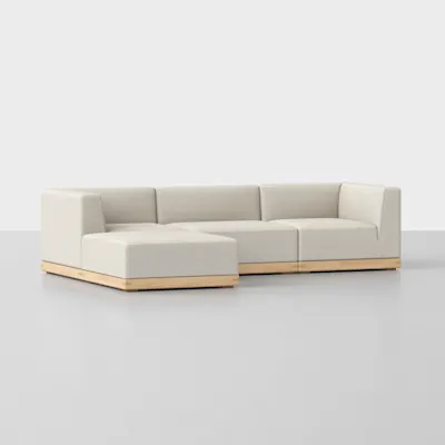 Ivory / Natural / 3 Seat + Ottoman