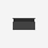 A rectangular, wall-mounted black or dark gray speaker with a fabric front cover and a slim mounting bracket above, set against a plain white background.