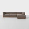 Essential L Island Sectional - Right Arm Island / Mocha / Walnut - 1