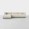Essential Modular Sofa - 3 Seat + Ottoman / Ivory / Grey - 1