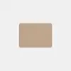 A plain, rectangular, beige-colored mat with rounded corners is centered on a light gray background.