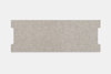 A rectangular, light gray felt panel with small notches cut out near the ends on both sides, displayed against a plain white background.