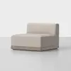Essential Sectional Module (Armless / Natural / Grey) - Angled