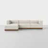 Essential Modular Sofa - 3 Seat + Ottoman / Ivory / Walnut - 1