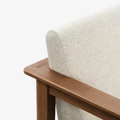 Ivory / Walnut / Lounge Chair