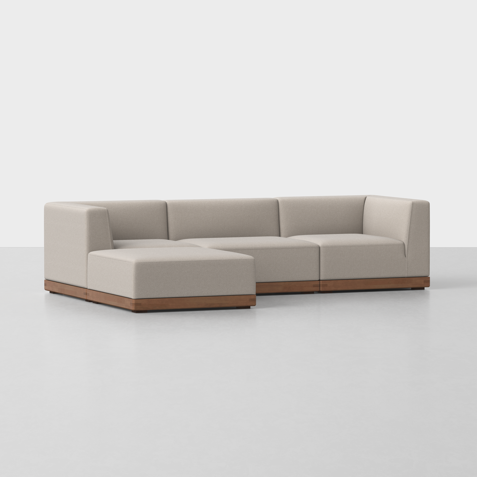 Natural / Walnut / 3 Seat + Ottoman