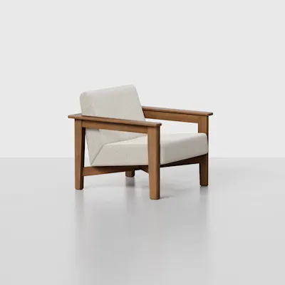 Ivory / Walnut / Lounge Chair