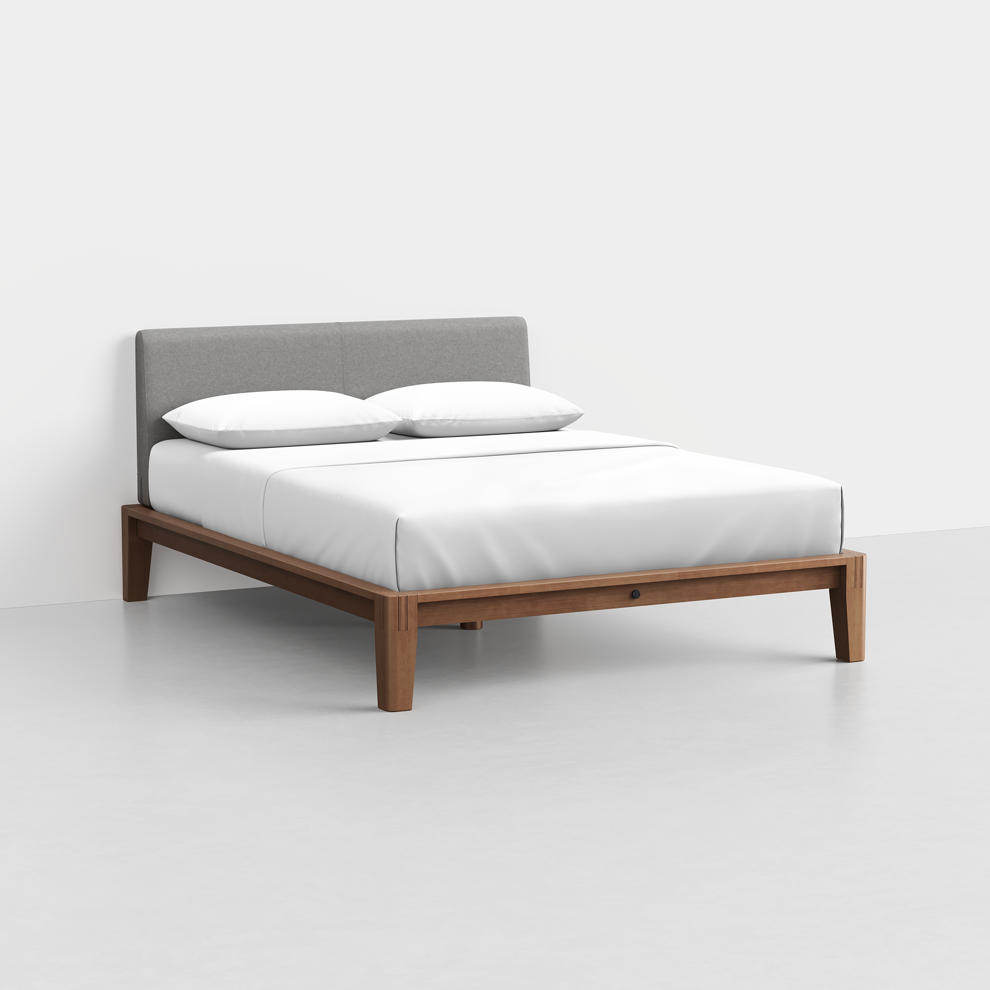 Queen / Heathered Grey / Walnut