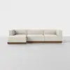 Essential Chaise Sectional - Left Arm Chaise / Ivory / Walnut - 1
