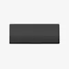 A rectangular, dark gray foam roller with a subtle textured surface is shown on a plain white background.