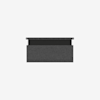 A rectangular, dark gray felt wall organizer with a pocket and two black attachment tabs at the top, displayed against a plain white background.