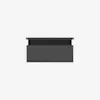 A rectangular, dark gray felt wall organizer with a pocket and two black attachment tabs at the top, displayed against a plain white background.