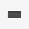 A rectangular, dark gray, fabric wall organizer with two panels, mounted on a white background. The organizer has a minimalist design and appears to have storage pockets or compartments.