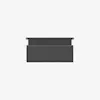 A rectangular, dark gray, fabric wall organizer with two panels, mounted on a white background. The organizer has a minimalist design and appears to have storage pockets or compartments.