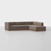 Essential L Island Sectional - Right Arm Island / Mocha / Walnut - 1