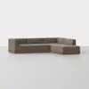 Essential L Island Sectional - Right Arm Island / Mocha / Walnut - 2