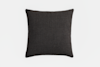 A square, dark gray textured throw pillow is shown centered on a plain white background.