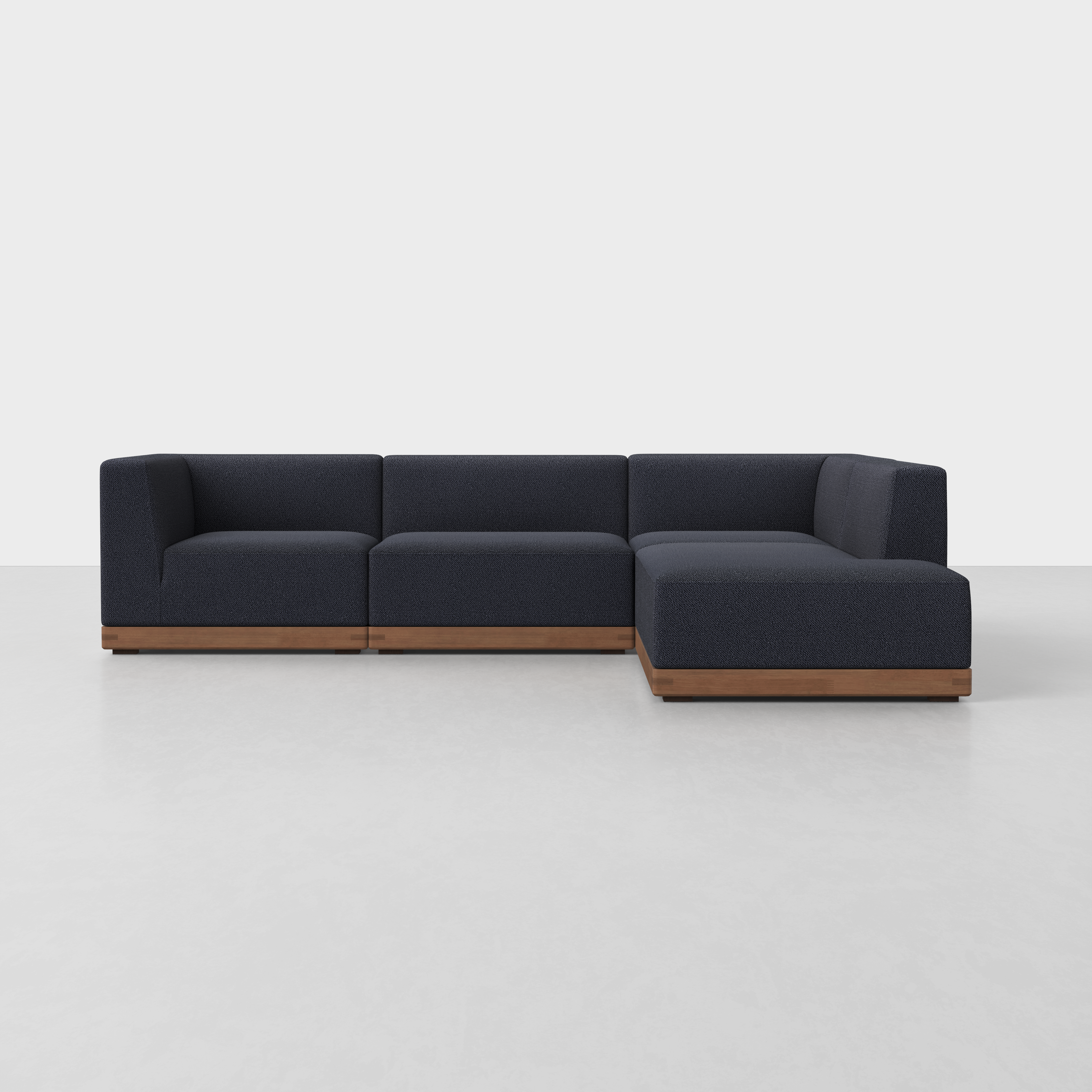 Dark Navy / Walnut / Right Arm Island