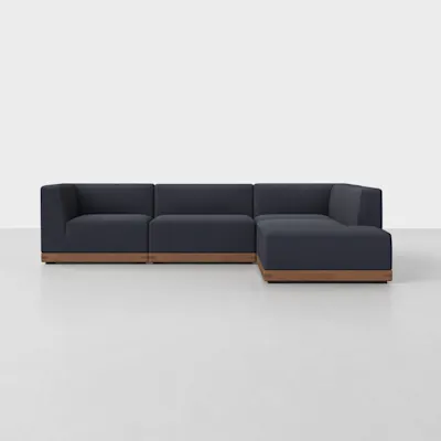 Dark Navy / Walnut / Right Arm Island
