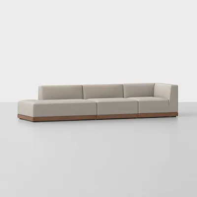 Natural / Walnut / 3 Seat Left Arm Island