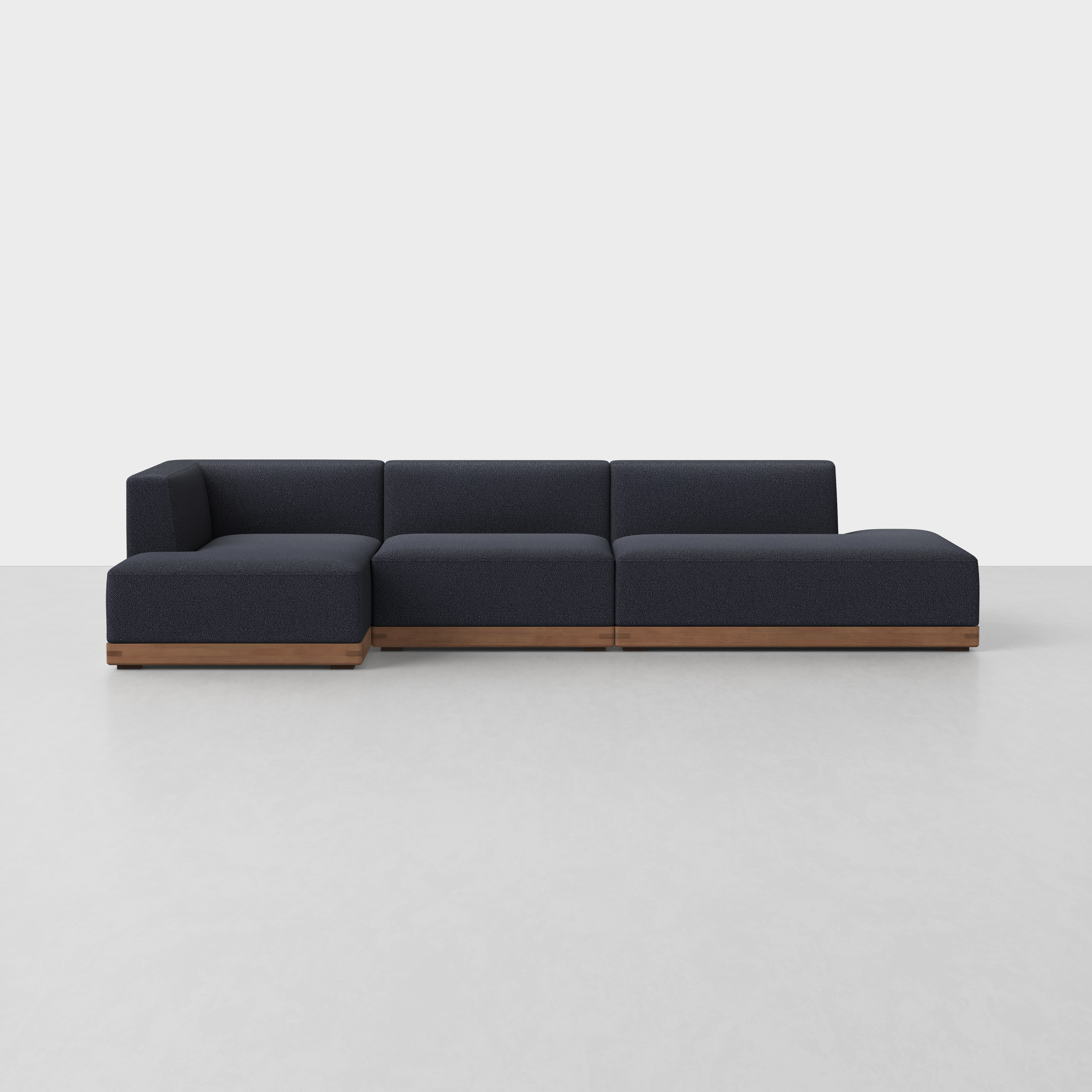 Dark Navy / Walnut / Left Arm Chaise
