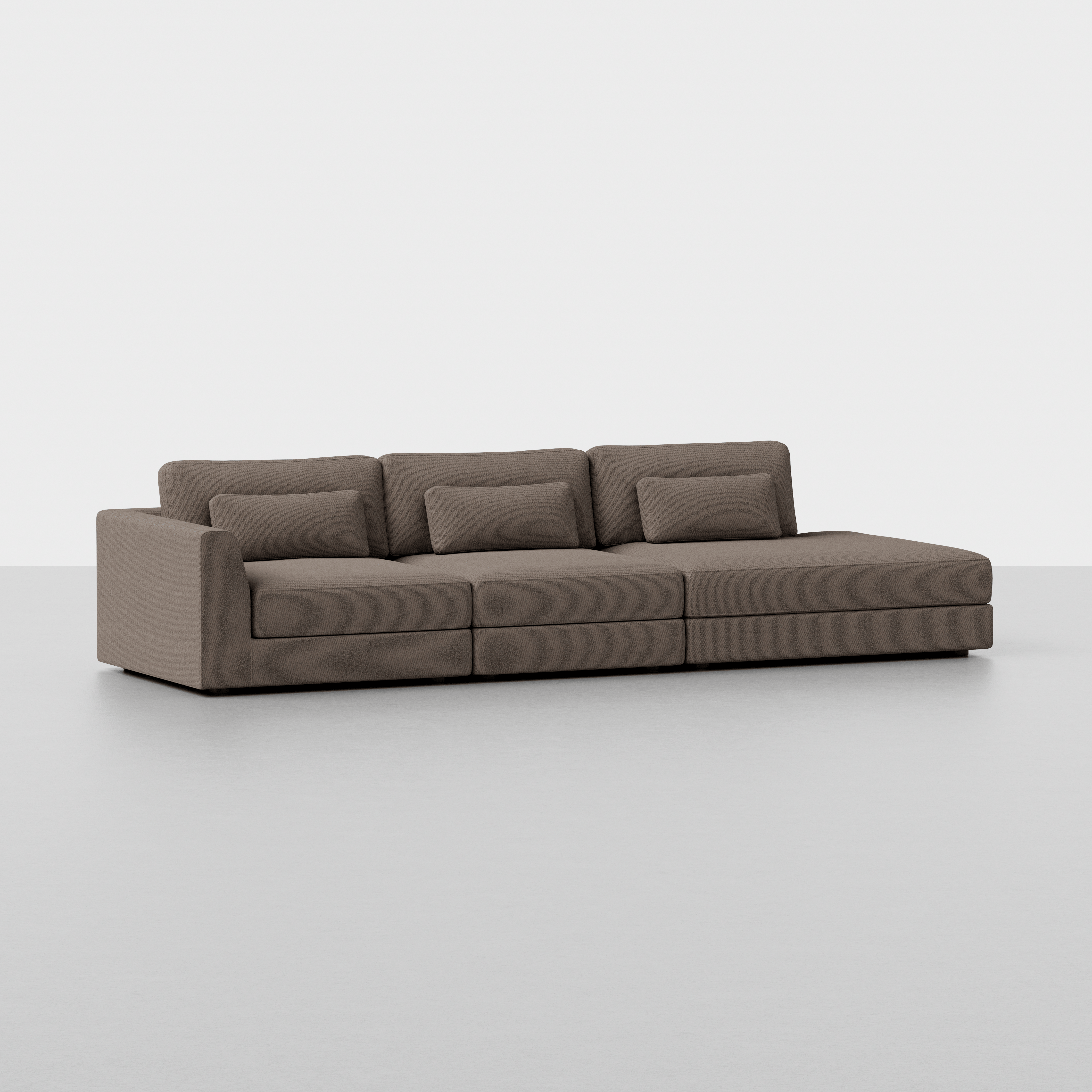 Mocha / 3 Seat Right Arm Island