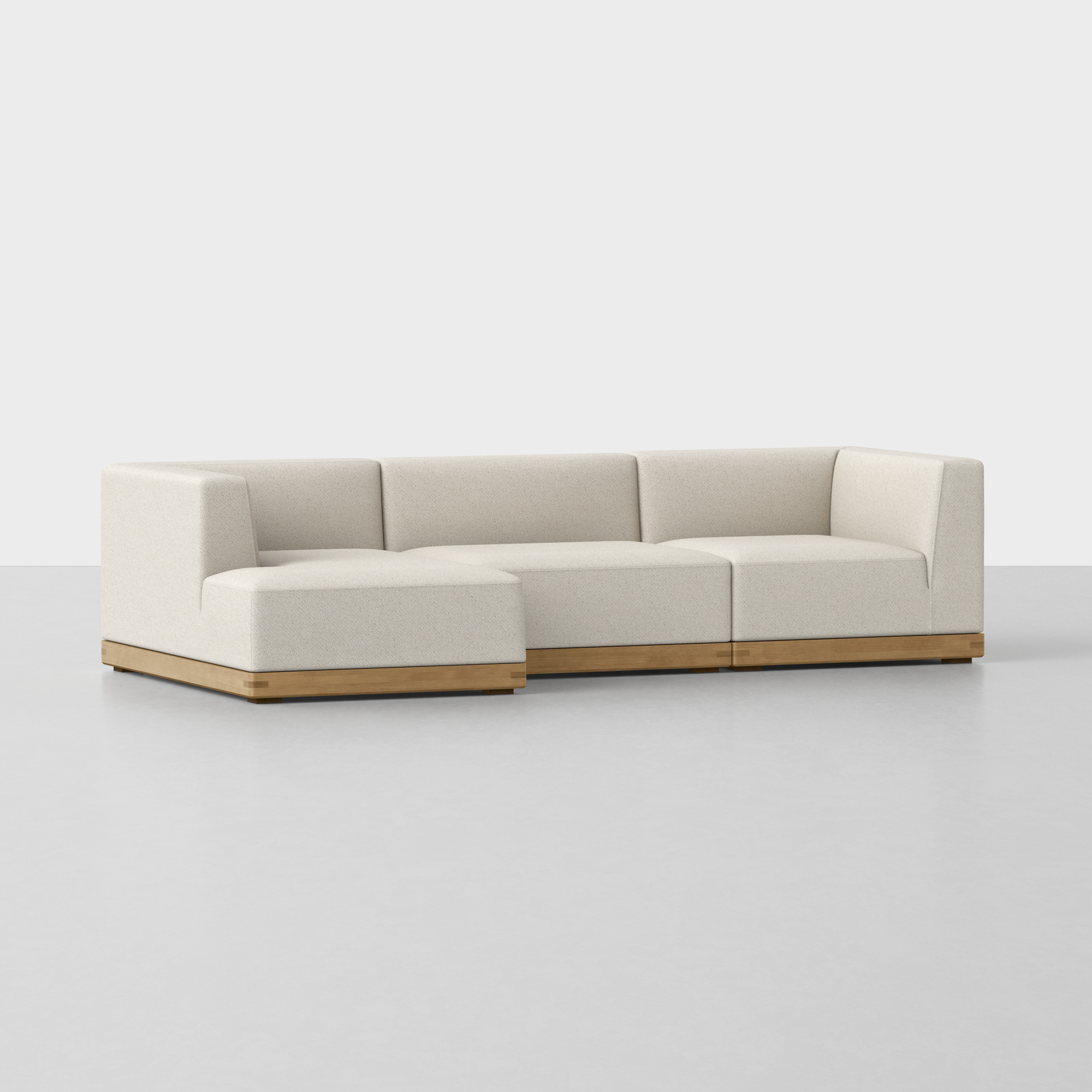 Ivory / Oak / Left Arm Chaise