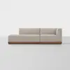 Essential Island Sofa - 2 Piece Left Arm Island / Natural / Walnut - 1