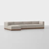 Essential Modular Sofa - 4 Seat + Ottoman / Natural / Walnut - 1