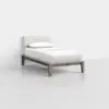 Classic Bed (Twin / Grey / Alabaster) - Angled