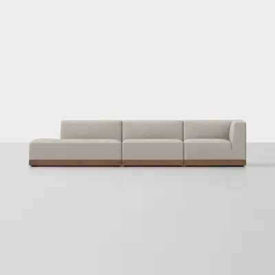 Natural / Walnut / 3 Seat Left Arm Island