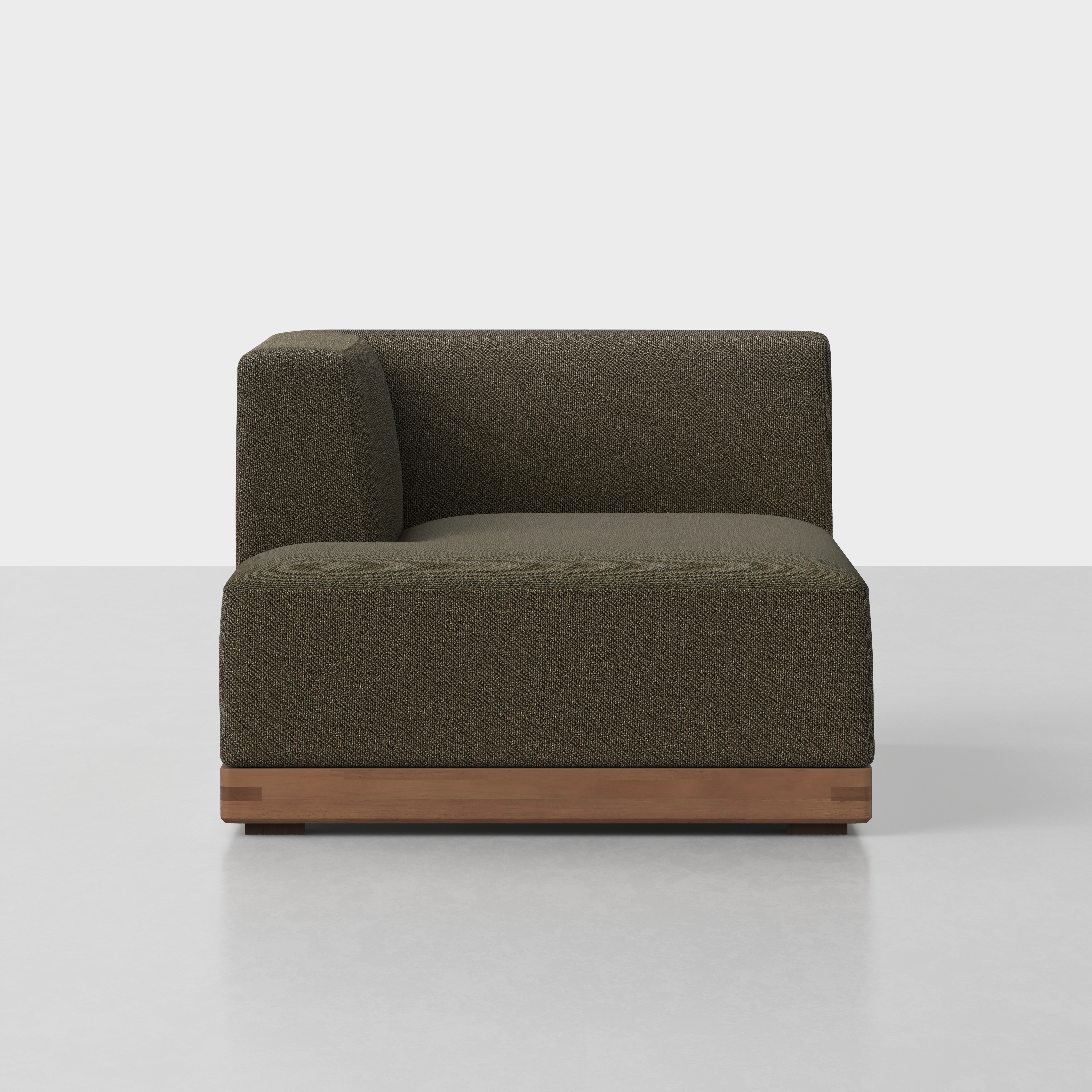 Dark Olive / Walnut / Left Arm Chaise