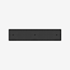 A black, rectangular soundbar with three circular speaker grills on the front, viewed against a plain white background.