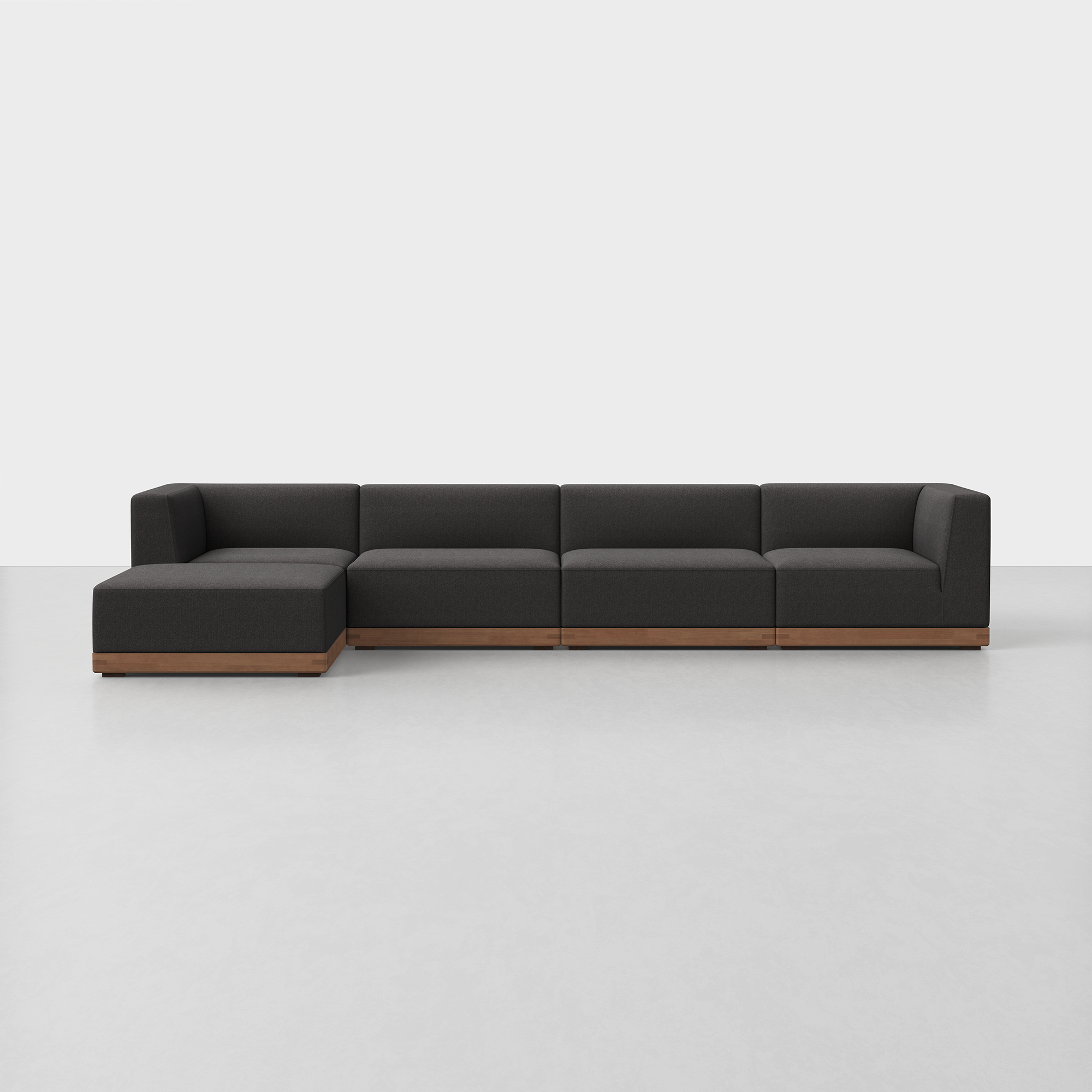 Carbon / Walnut / 4 Seat + Ottoman
