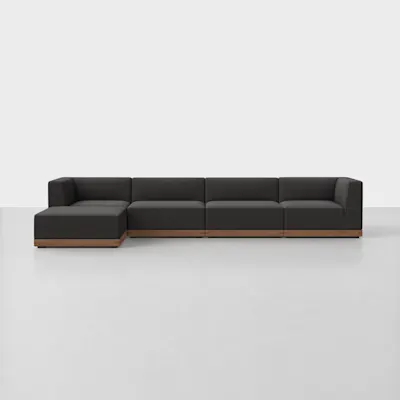 Carbon / Walnut / 4 Seat + Ottoman