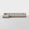 Essential Modular Sofa - 4 Seat + Ottoman / Natural / Walnut - 1