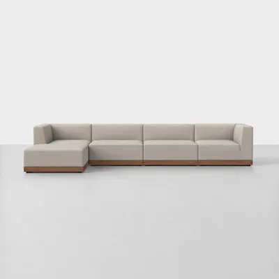 Natural / Walnut / 4 Seat + Ottoman