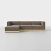 Essential Modular Sofa - 3 Seat + Ottoman / Mocha / Natural - 1