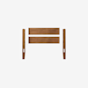 A wooden headboard and footboard with a simple, rectangular design, shown against a plain white background. The wood has a smooth finish and warm, medium-brown color.