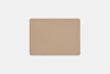 A rectangular piece of light brown, textured paper with rounded corners is centered on a plain white background.