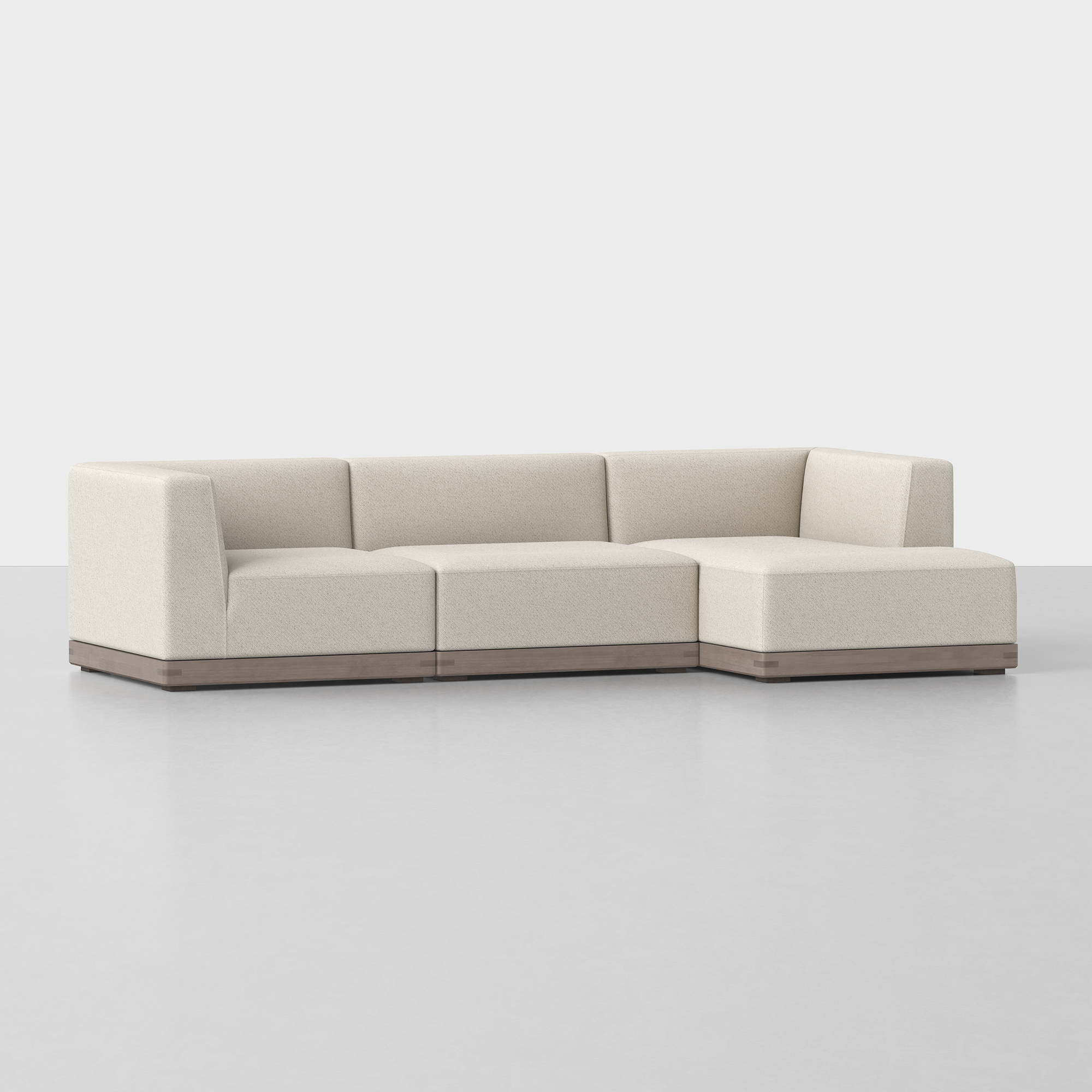 Ivory / Grey / Right Arm Chaise