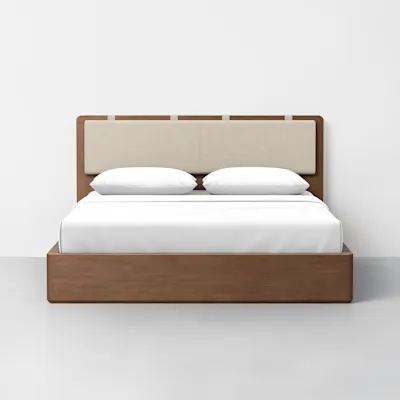 Queen / Heathered Oatmeal / Walnut