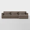 Signature Chaise Sectional (Right Arm Chaise / Mocha) - Front