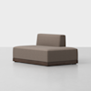 A brown couch with a white background.